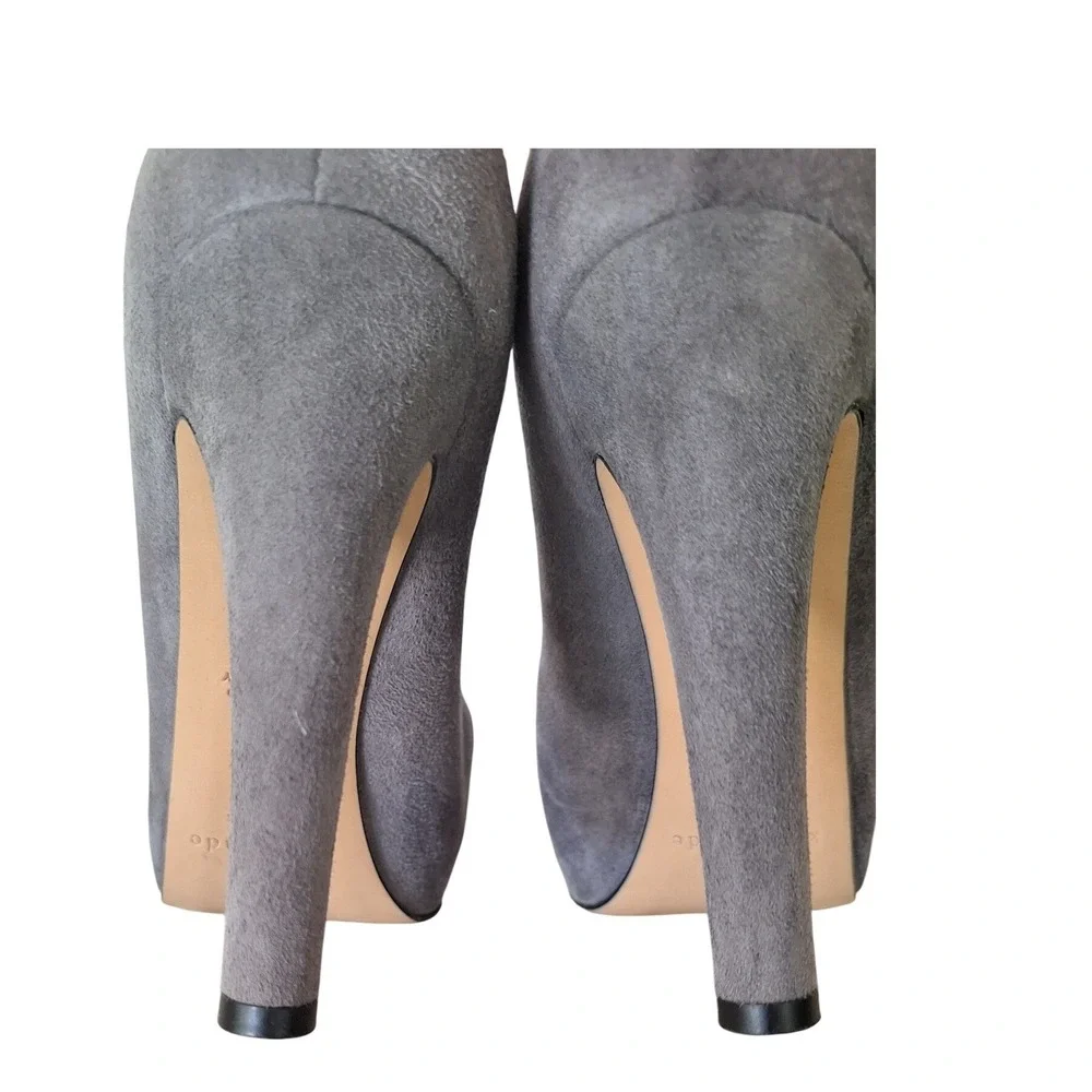Kate Spade Pumps  Gray Suede‎ Heels Platform Stiletto 7.5